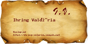 Ihring Valéria névjegykártya