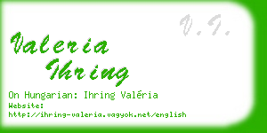 valeria ihring business card