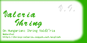 valeria ihring business card